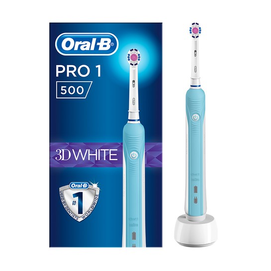 Oral-B Pro 500 White 3D Ηλεκτρική Οδοντόβουρτσα 1Τμχ | Στοματική Υγιεινή |  2happy - 2happy.gr