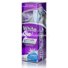 White Glo 2 in 1 with Mouthwash - Λευκαντική Οδοντόκρεμα με στοματικό διάλυμα, 150g & Δώρο Οδοντόβουρτσα, 1τμχ.