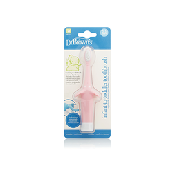 Dr.Brown's Infant-To-Toddler Toothbrush Οδοντόβουρτσα Ελεφαντάκι Ροζ 0-3 Χρονών 1 Τεμάχιο