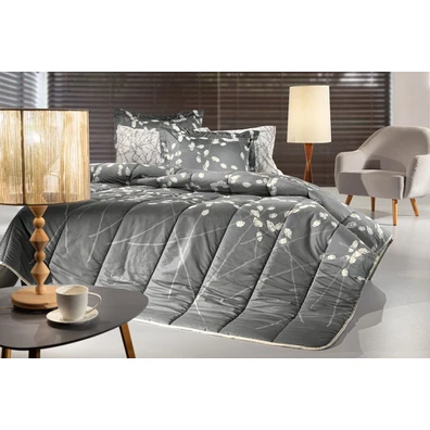 Παπλωματοθήκη Emilia Charcoal 225x245 Suede guy La