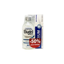 Elgydium Promo (-50% In 2nd Product) Eludril White Mouthwash 500ml + Elgydium Whitening Whitening Toothpaste 75ml