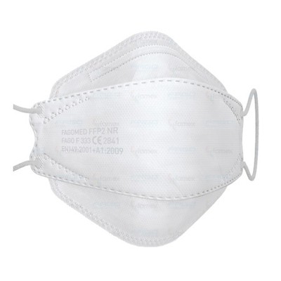 FAMEX 3D Extra Comfort Fish Style Μάσκα Υψηλής Προστασίας Ενηλίκων FFP2 Σε Λευκό Χρώμα x20 Τεμάχια
