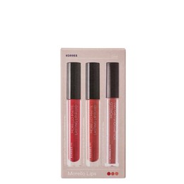 Korres Set Morrello Lips Matte Lip Fluid 27 Cranberry sorbet 3.4ml, Matte Lip Fluid 41 Pink Lemonade 3.4ml & Lipgloss 04 Honey Nude 4ml