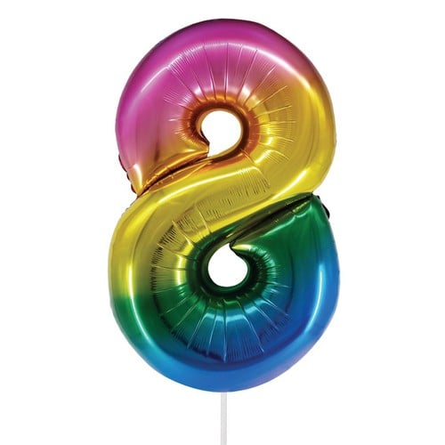 Balon broj 8 rainbow 1m
