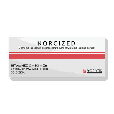 Norntis Norcized Βιταμίνες C + D3 + Zn 30 Ταμπλέτε