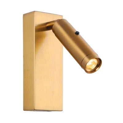 Wall Light Recessed Satin Brass Led 3000K 3W