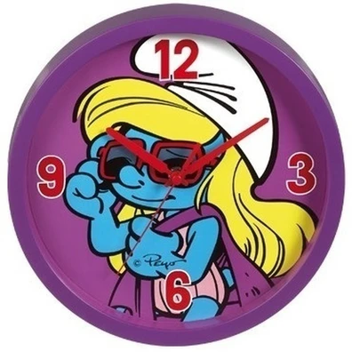 Wall Clock D.25cm Smurf Magneta BE27302