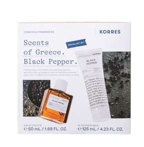 Korres Black Pepper Set Eau De Toilette for Men, 5