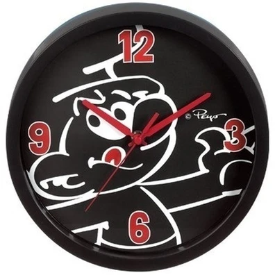 Wall Clock D.25cm Smurf Black BE27301
