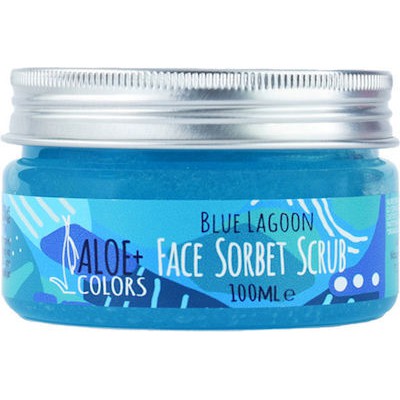 ALOE+COLORS Blue Lagoon Face & Body Sorbet Scrub Απαλό Απολεπιστικό Προσώπου & Σώματος Με Άρωμα Κοκτέιλ 100ml