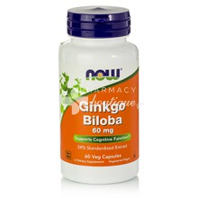Now Ginkgo Biloba - Μνήμη, Συγκέντρωση, 60mg