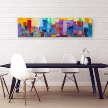 Abstract painting of urban skyscrapers