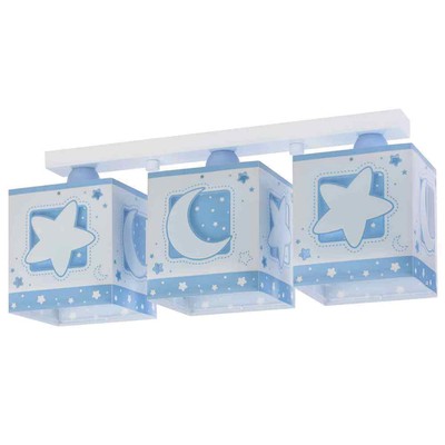 Kids Triple Rail Ceiling Light Blue Moonlight With