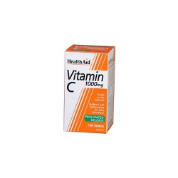 Health Aid Vitamin C 1000mg Συμπλήρωμα Διατροφής Βιταμίνης C Βραδείας Αποδέσμευσης Για Παρατεταμένη Δράση 100 ταμπλέτες