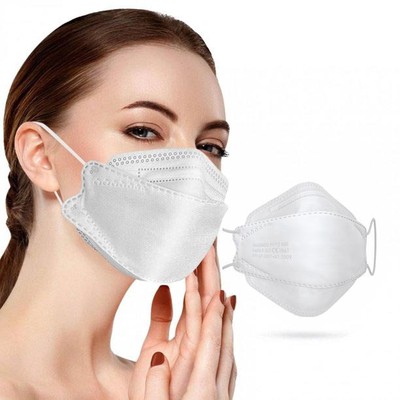 FAMEX 3D Extra Comfort Fish Style Μάσκα Υψηλής Προστασίας Ενηλίκων FFP2 Σε Λευκό Χρώμα x10 Τεμάχια