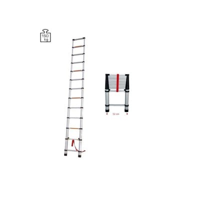 Aluminium Ladder Telescopic 13 Stairs Μαχ 3,80M