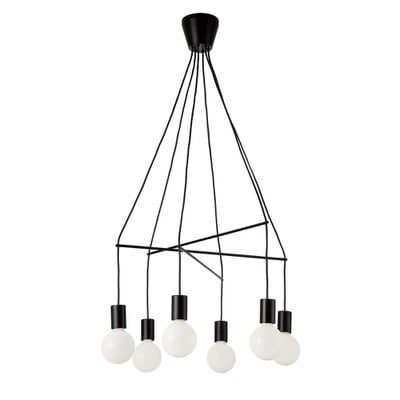 Pendant Light 6 Lights Black Metal Ε27 6X40W Glori