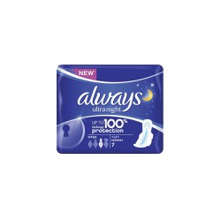Always Ultra Night High Absorbency Sanitary Napkins 7 pieces