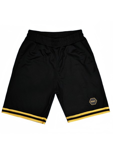 Henry clothing black gold lined shorts