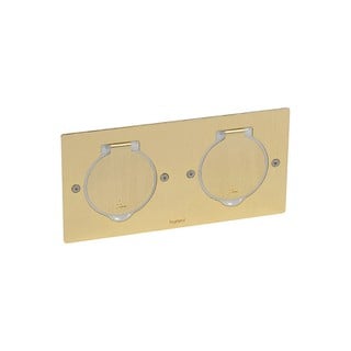 Mosaic Gold Double Round Box for Floor Socket 0897