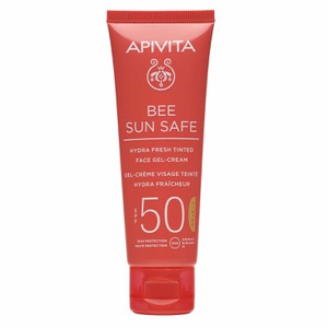 APIVITA Bee sun safe αντηλιακή κρέμα-gel με χρώμα 