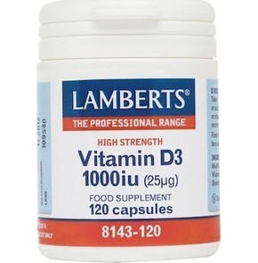 Lamberts Vitamin D-3 1000iu, 120 Κάψουλες