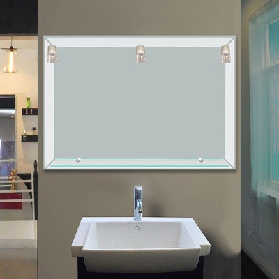 Καθρέπτης μπάνιου τοίχου 90x75 με 3 φωτιστικά και 