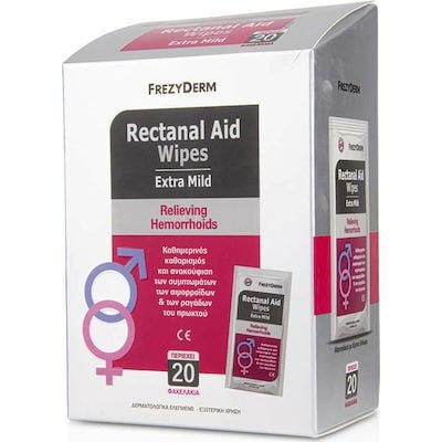 FREZYDERM Rectanal Aid Wipes-Μαντηλάκια Για Φροντίδα Των Aιμορροΐδων 20 Τεμάχια