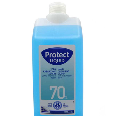 PROTECT Υγρό Καθαρισμού Χεριών Με Ήπια Αντισηπτική Δράση 70% 1000ml