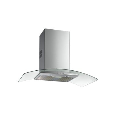 Cooker Hood Wall Chimney Nc 980 90cm 230W Glass-Ιν