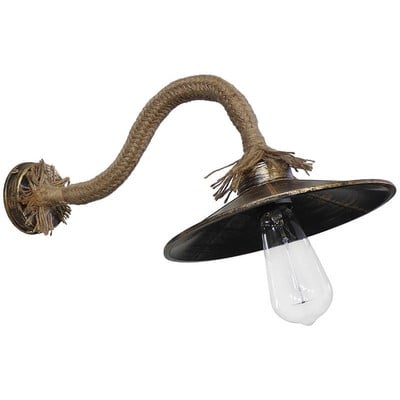 Wall Light With Rope Bronze Plastic Ε27 Uτ-150Αρ