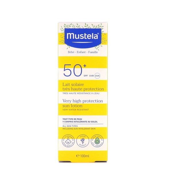 Mustela Very High Protection Sun Lotion SPF50+ Αντιηλιακό Προσώπου-Σώματος για Όλη την Οικογένεια, 100ml