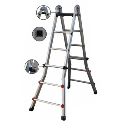 Multi-Purpose Aluminium Ladder 8+8 Stairs