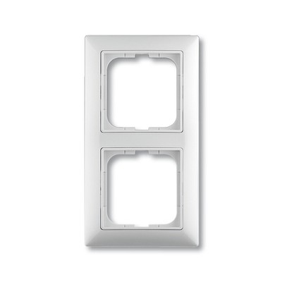 Basic55 2-Gang White Cover Frame + Decorative Fram