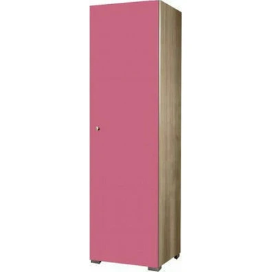Ντουλάπα  Μονόφυλλη 85x50x180cm Σε Χρώμα Δρυς Ροζ