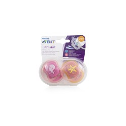 Philips Avent Ultra Air Silicone Pacifier For Girls 6-18m 2 pieces