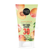 Organic Shop Sunscreen Day Face Cream SPF30 for Oily Skin - Αντιηλιακό Προσώπου με Ροδάκινο, 50ml