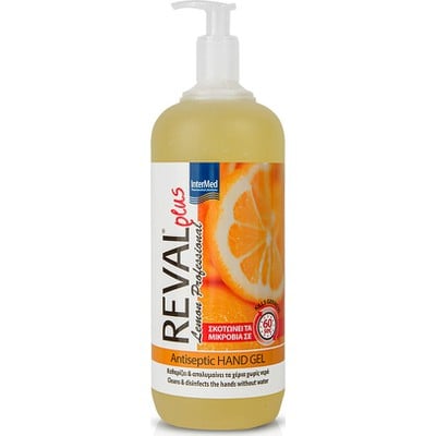 REVAL Reval Plus Lemon Professional Antiseptic Hand Gel- Αντιβακτηριδιακό Αντισηπτικό Τζελ Χεριών 70 Βαθμών Με Άρωμα Λεμόνι 1000ml