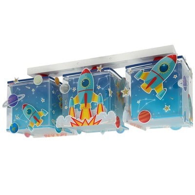 Kids Ceiling Light E27x3 Rocket