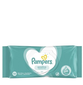 Pampers Sensitive Wipes Μωρομάντηλα, 52 τεμάχια