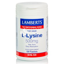 Lamberts L-LYSINE 500mg - Έρπης, 120tabs