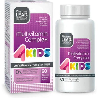 PHARMALEAD 4 Kids MultiVitamin Complex Συμπλήρωμα Διατροφής Για Παιδιά Σύμπλεγμα Βιταμινών Με Γεύση Κεράσι 60 Ζελεδάκια