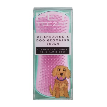 PET TEEZER DE-SHEDDING & DOG GROOMING -MINT/PINK