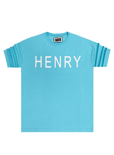 Henry clothing teal oversize logo tee