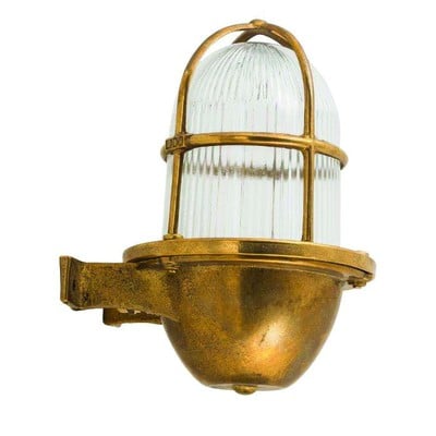 Brass Wall Light Height:22cm Ε27 Ip64