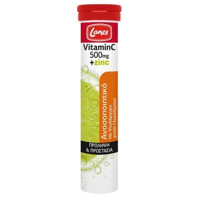 Lanes Vitamin C 500mg + Zinc Lemon 20eff.tabs