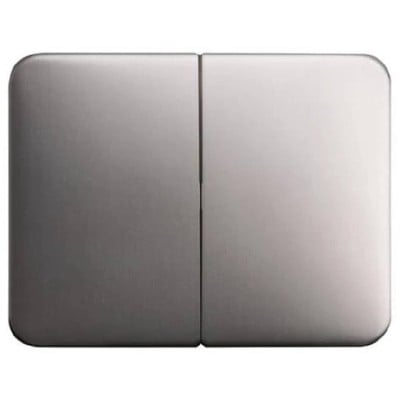 Alpha Nea Double Switch Cover Plate Platinum 1785