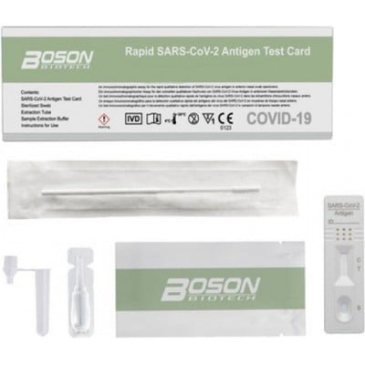 BOSON Rapid Covid SARS-CoV-2 Antigen Test Αυτοδιαγνωστικό Τεστ Ταχείας Ανίχνευσης Αντιγόνων Με Ρινικό Δείγμα x1 Τεμάχιο