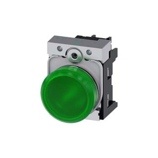 Ενδεικτική Λυχνία LED Μεταλλική Πράσινο 230VAC/DC 