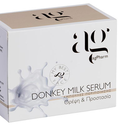 AG PHARM Donkey Milk Serum Αμπούλες Προσώπου Που Προσφέρουν Θρέψη & Προστασία Της Επιδερμίδας 2ml x1